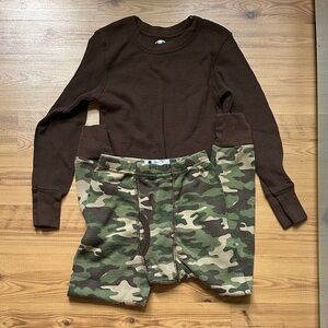 JCPenney Brown and Camouflage Kids Matching Set